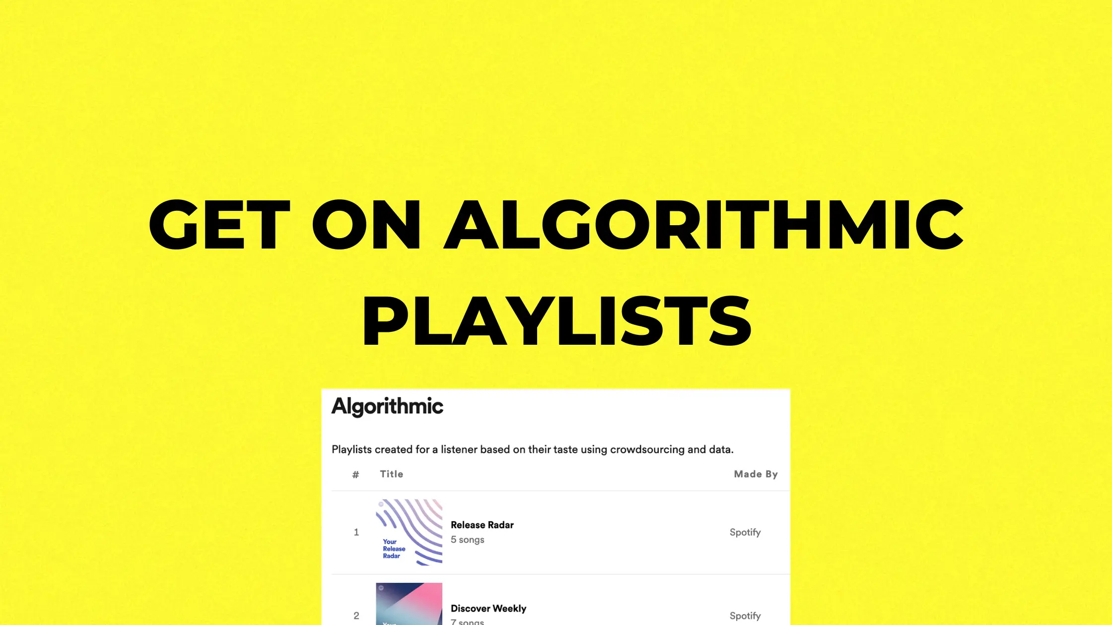 How to Get on Spotify Algorithmic Playlists